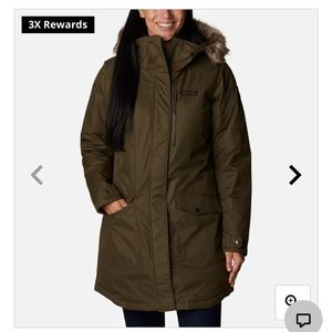 Columbia Women's Suttle Mountain™ Long Insulated Jacket size Large Olive Green